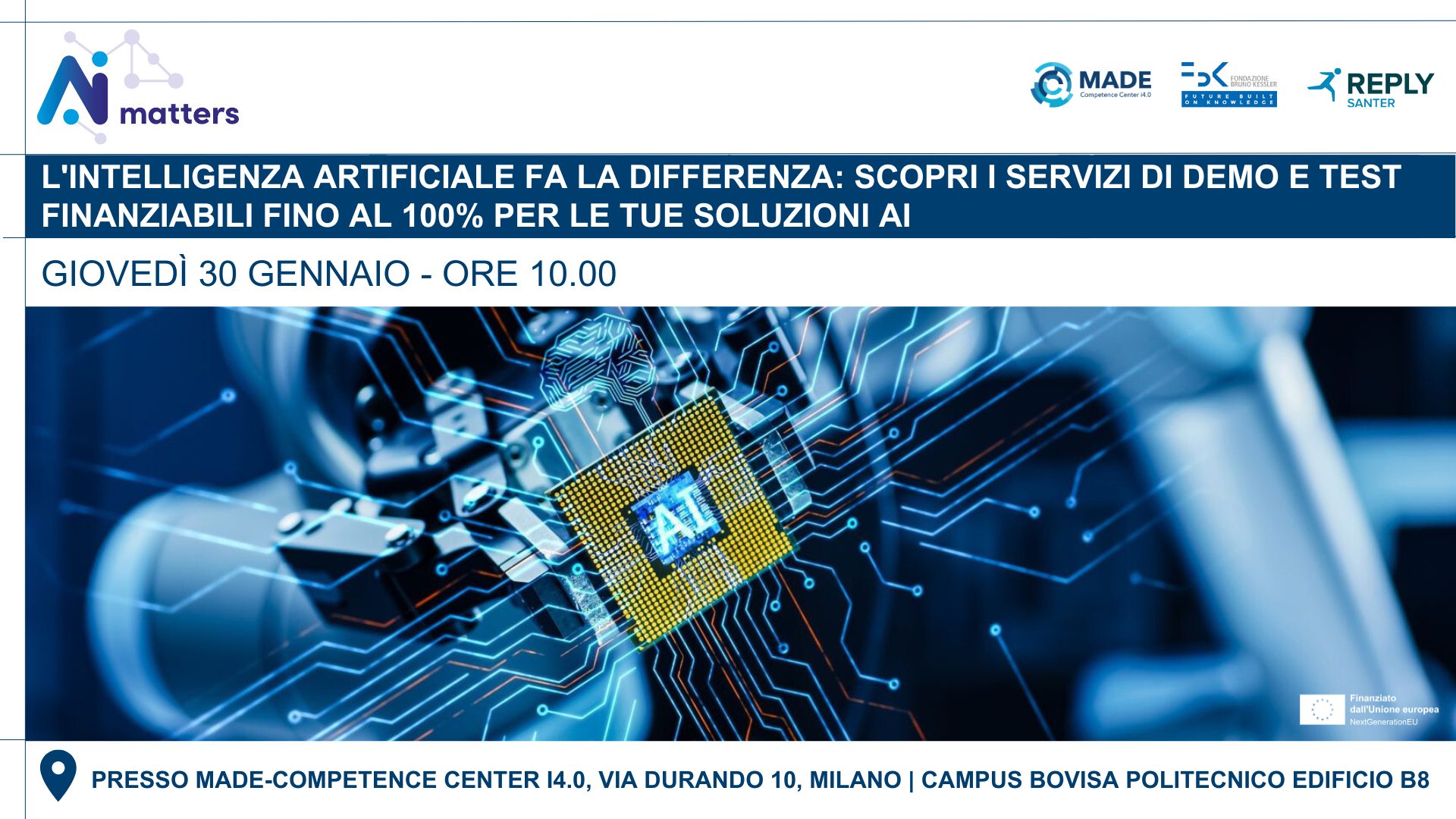 L'INTELLIGENZA ARTIFICIALE FA LA DIFFERENZA: PRESENTAZIONE E LANCIO DEL PROGETTO EUROPEO "AI MATTERS"